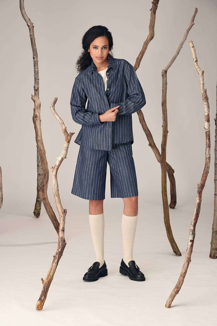 Pixie blouse Jeans stripe