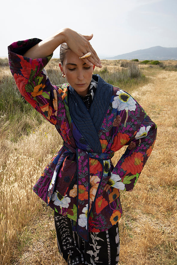 Candy Cane gewatteerde kimono