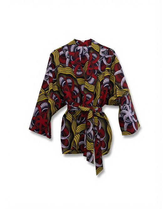 Kimono - olive burgundy