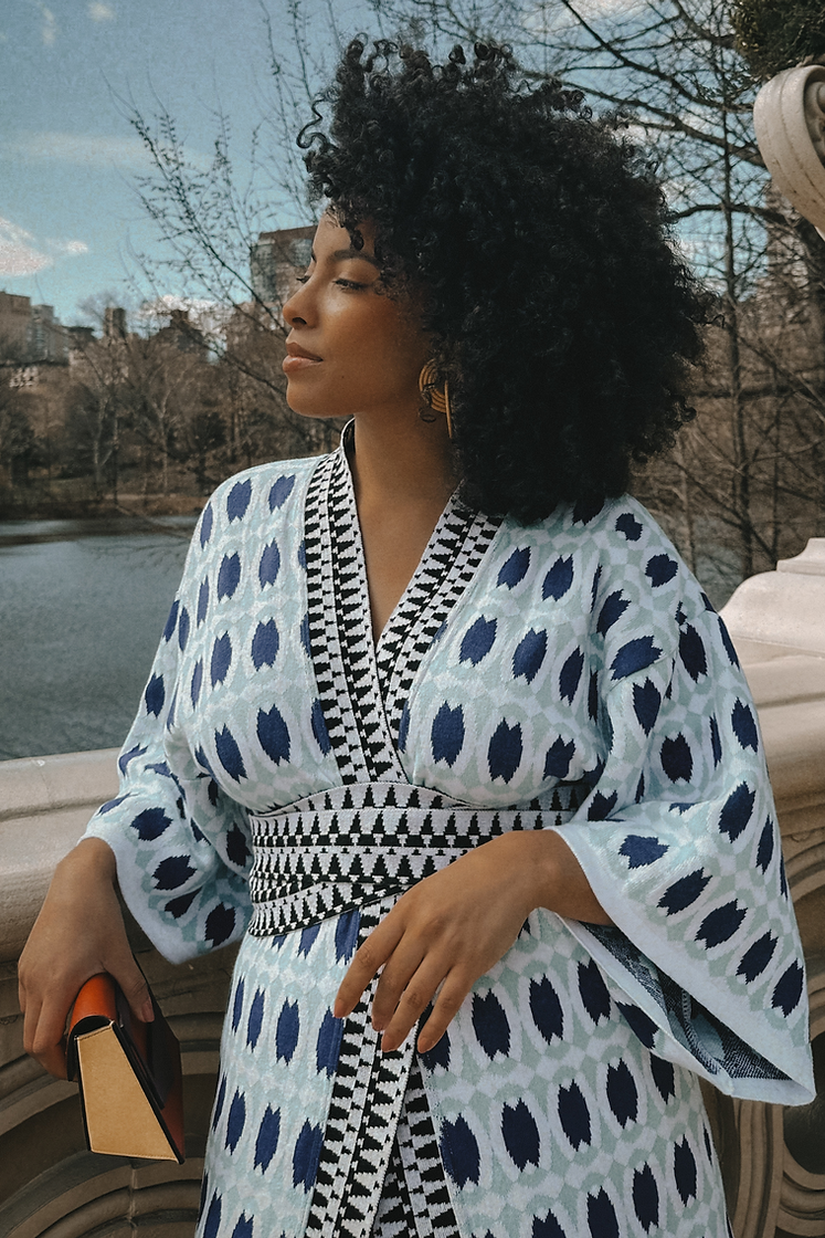 Short Blue Kimono with belt