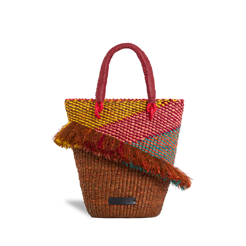Tia Blush Raffia Bag