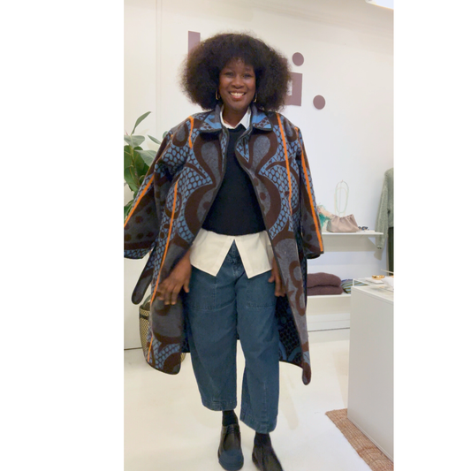 Sotho Jacket - Blue/ Brown