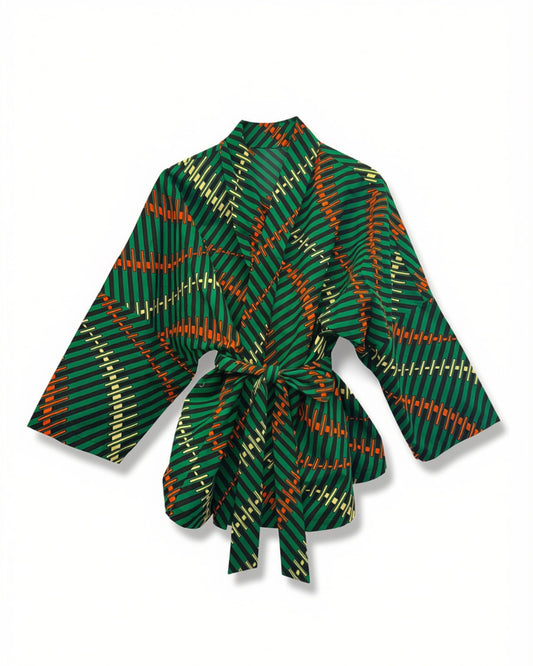 Kimono - geo blue orange